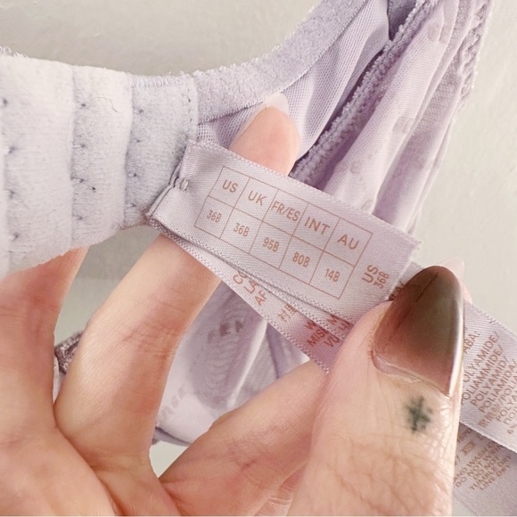 Savage x Fenty Lavender Purple Mesh Logo Bra Underwire - Picture 3 of 6